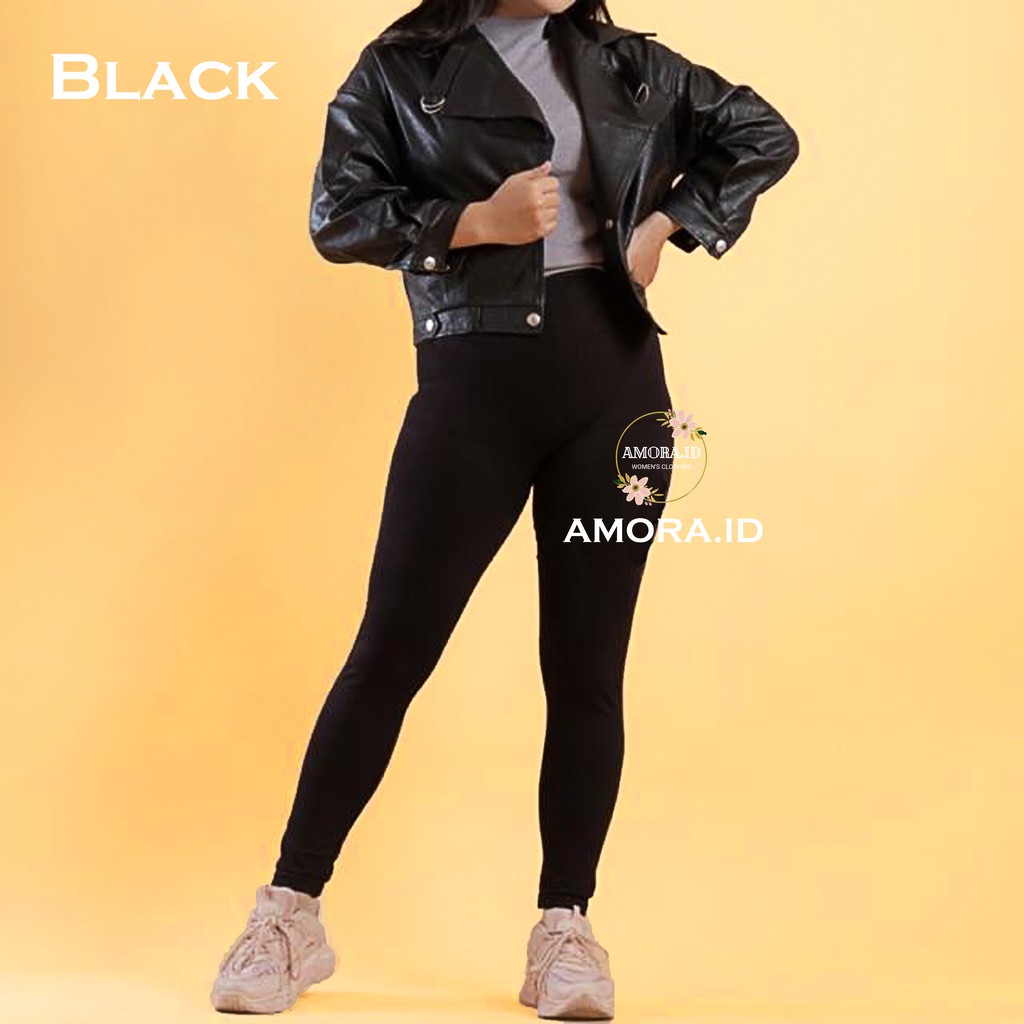 AMORA Celana Legging Tebal Fleece Premium Import Fit To Size S M L XL XXL no