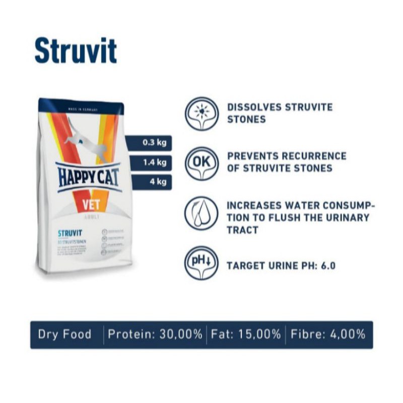 happy cat vet diet struvit 1kg freshpack