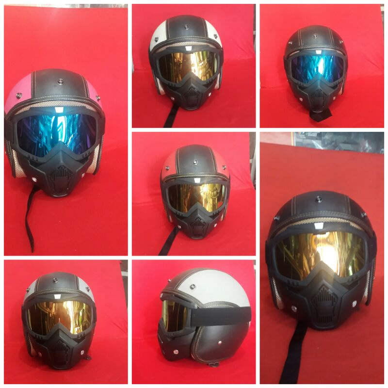 helm bogo/ helm retro plus gogel masker