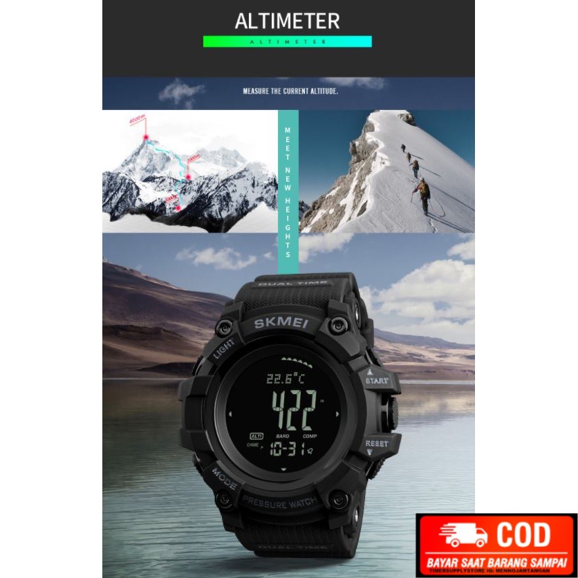 jam tangan pria original altimeter barometer Thermometer compas outdoor climbers gunung