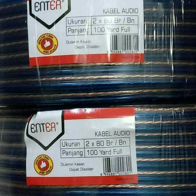 kabel audio transparan 2 x 80 (100y)