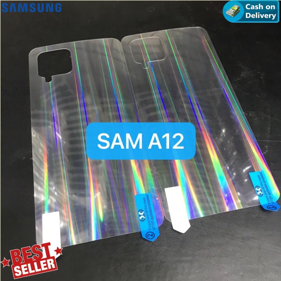 SAMSUNG A12 BACK SKIN AURORA ANTI GORES GARSKIN BELAKANG TRANSPARAN