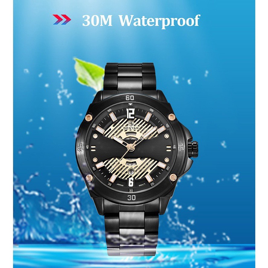 Gratis Ongkir BENYAR Jam Tangan Pria Men's Sports Luminous Waterproof Quartz Watch Terlaris