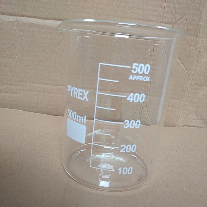Beaker gelas - gelas kimia cap 500 ML pyrex asli
