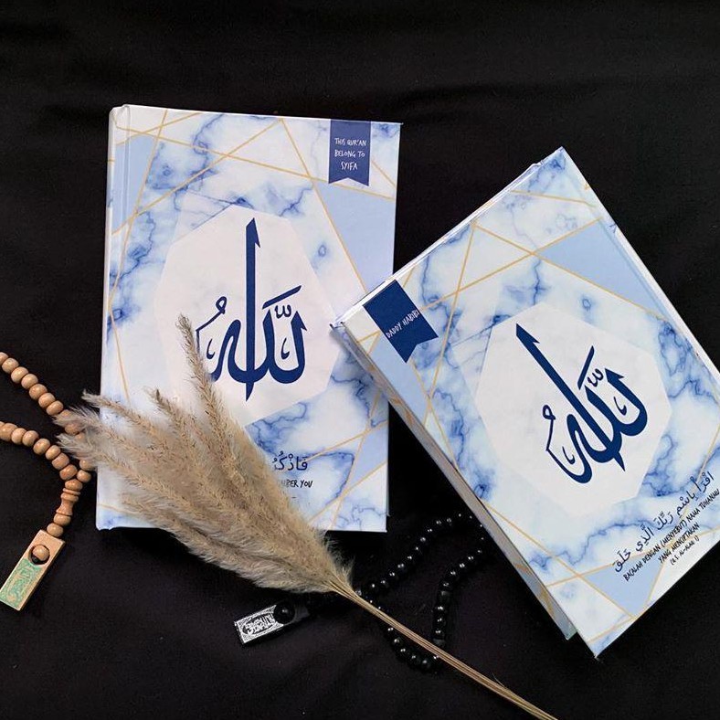 QURAN CUSTOM | QURAN CANTIK | BLUE MARBLE QURAN
