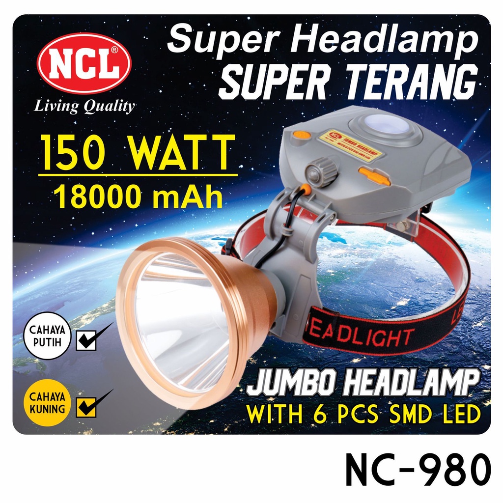 Senter Kepala Outdoor Watt Besar / Senter Kepala NCL 980