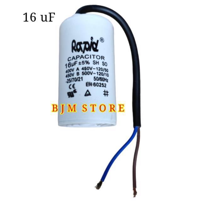 CAPASITOR - KAPASITOR POMPA AIR BULAT 16UF - KAPASITOR POMPA AIR RAPID 16uf