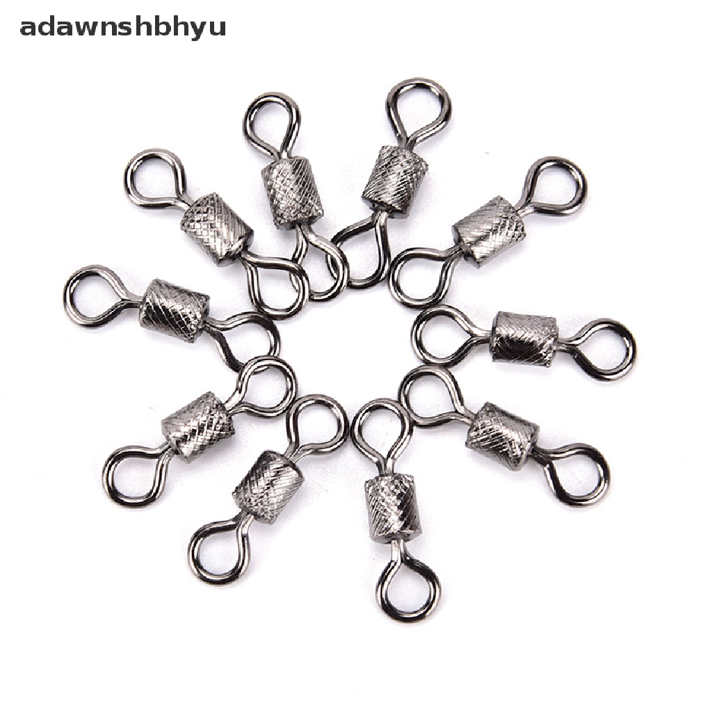 Adawnshbhyu 50pcs Memancing Putar knurling Konektor bearing swivel fishhooks Aksesoris