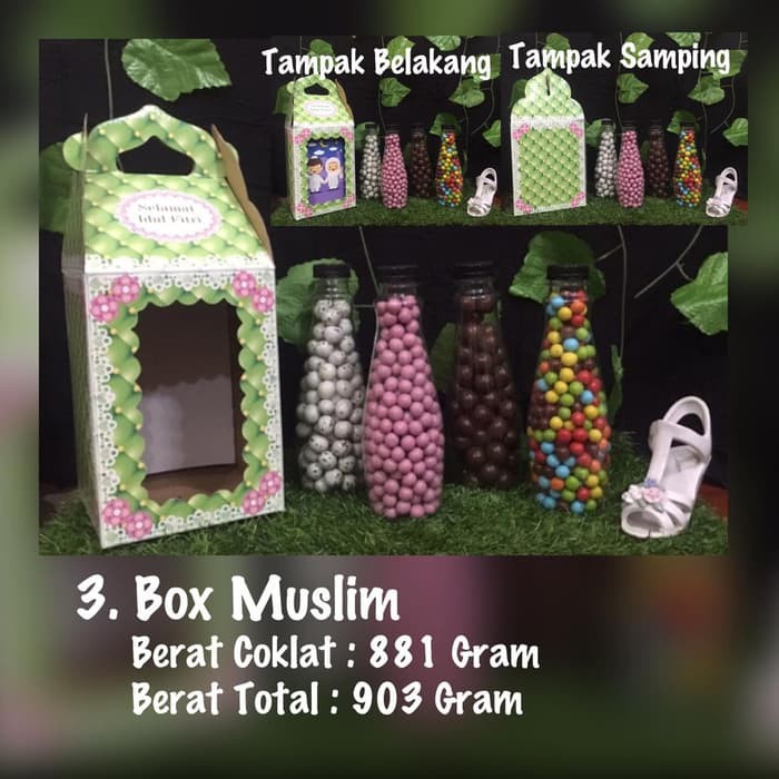 

Coklat unik parcel lebaran box muslim