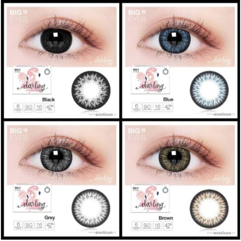 Paket Softlens X2 Darling Normal Big Eyes Dia 16mm + Air Softlens X2 60ml + Pinset + Lenscase