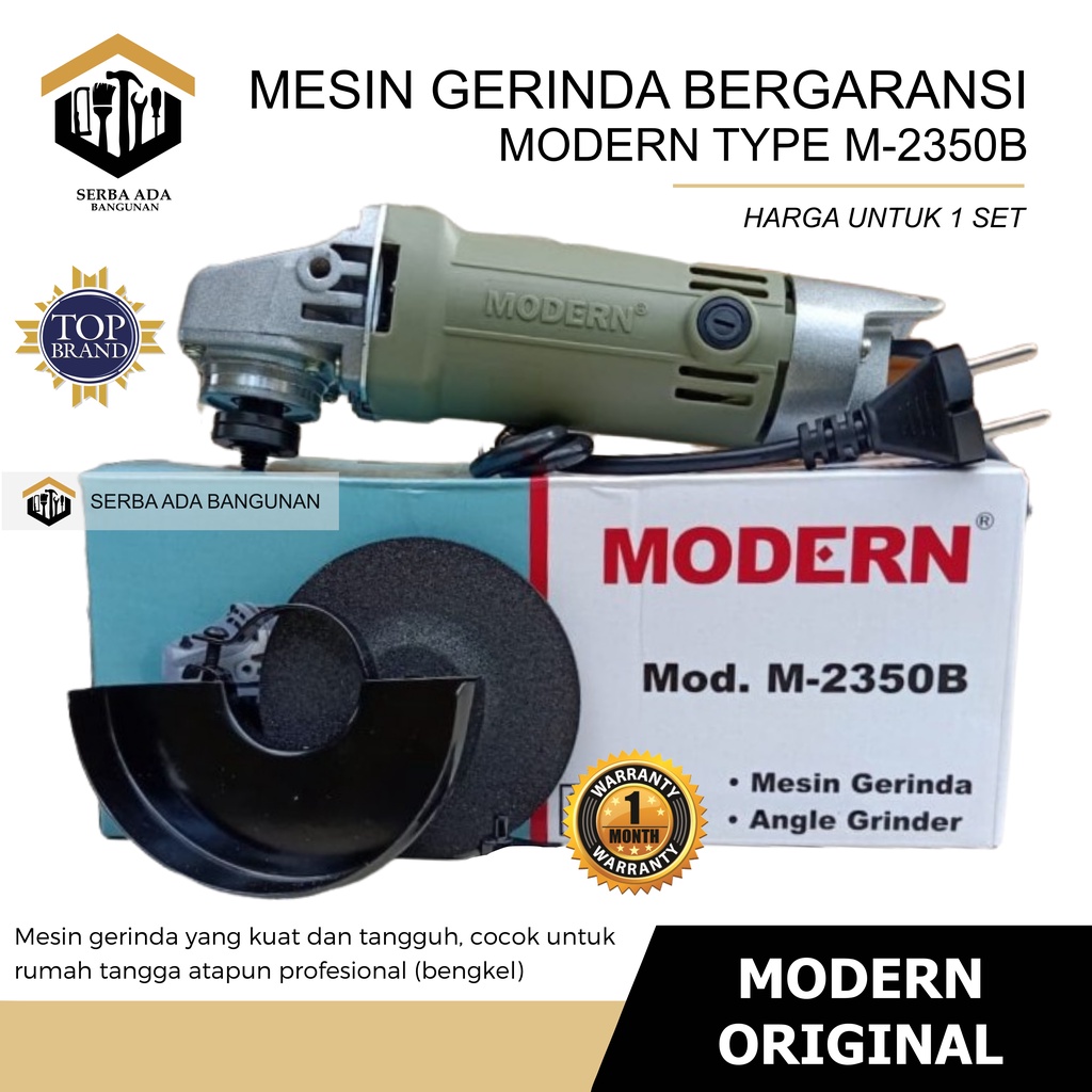 MODERN M-2350 B Gerinda Tangan 4 Inch Angle Disc Grinder Gurinda Grinda Listrik Mesin M2350B M-2350B