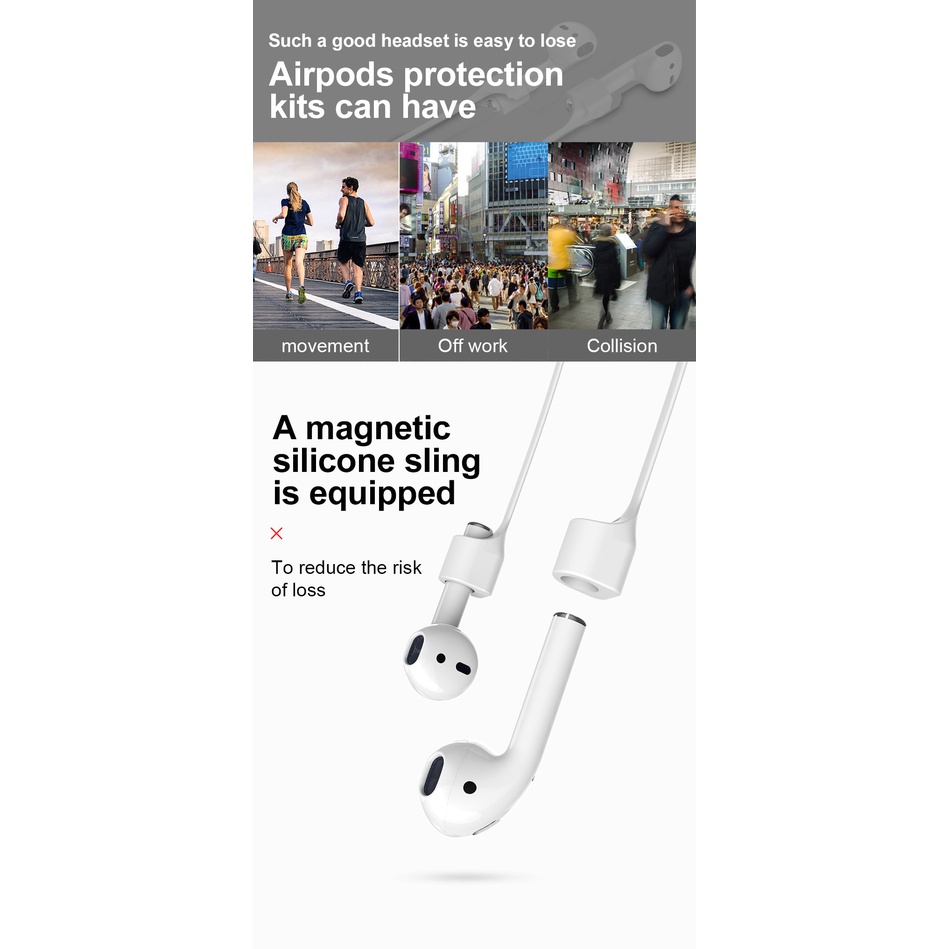 Airpods Gen1 Silicon Case with Magnetic Sling Casing Silikon Airpods Gen1 dengan Tali Bermagnet TZARGS