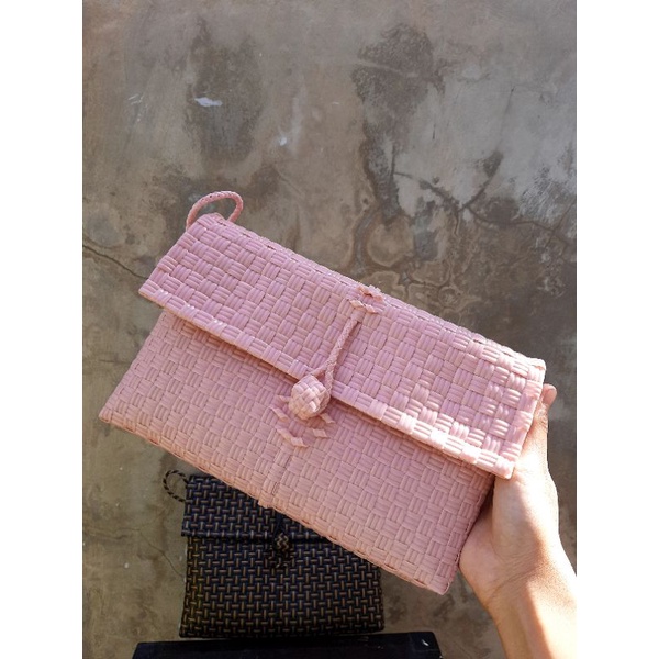 DOMPET ANYAMAN PLASTIK/DOMPET ANYAM/TAS ANYAMAN PLASTIK MURAH