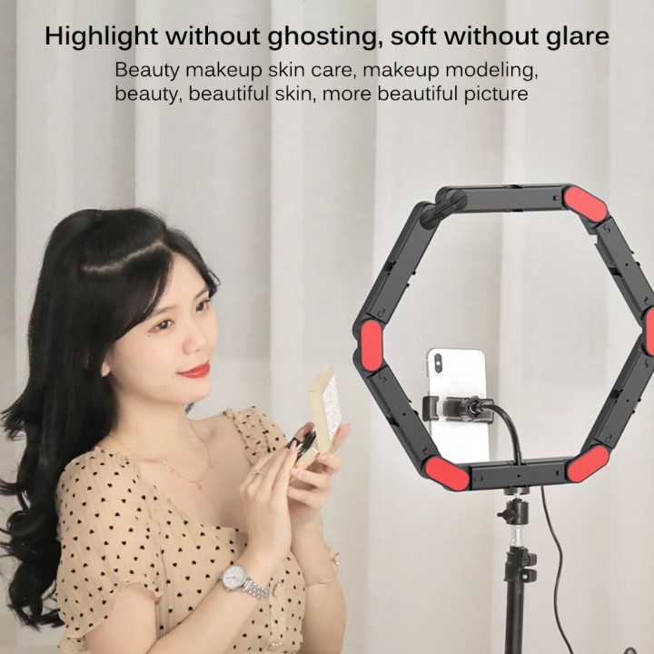 33 V8 - LED Foldable 6-Section Selfie Make Up Ring Light