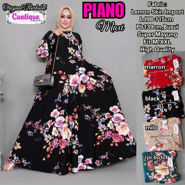 DRESS LEMONSKIN IMPORT PIANO MAXY BY CANTIQUE