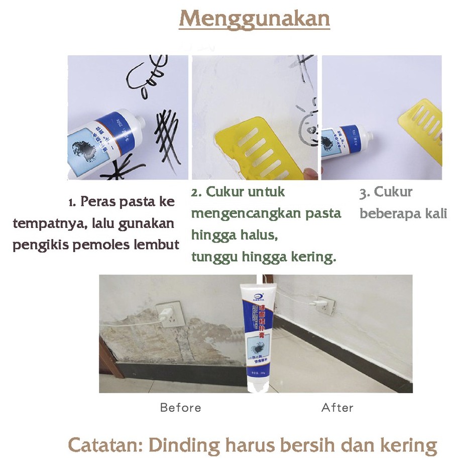 Wall repair pasta dempul instant waterproof Krim perbaikan dinding untuk anti air