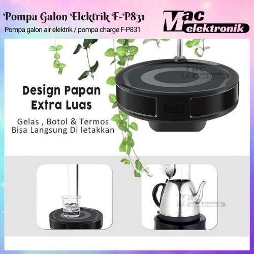 Pompa Galon Baki Elektrik F-P831 Cas-cas an atau Water Dispenser Electrik Pump Automatic