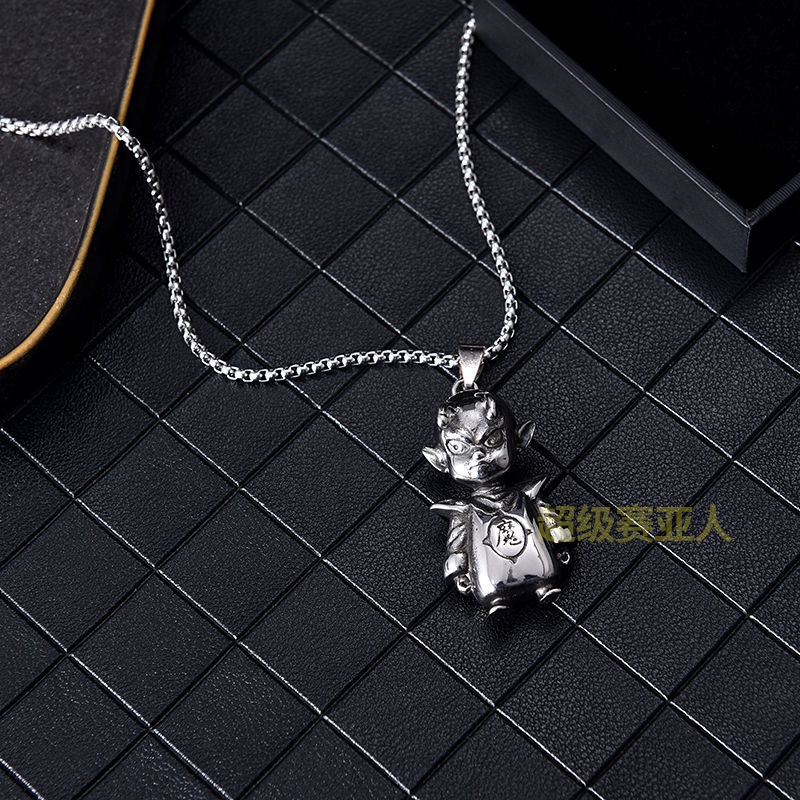 Kartun kalung pria merek hip hop titanium baja liontin Jepang Harajuku style in selebriti Internet s