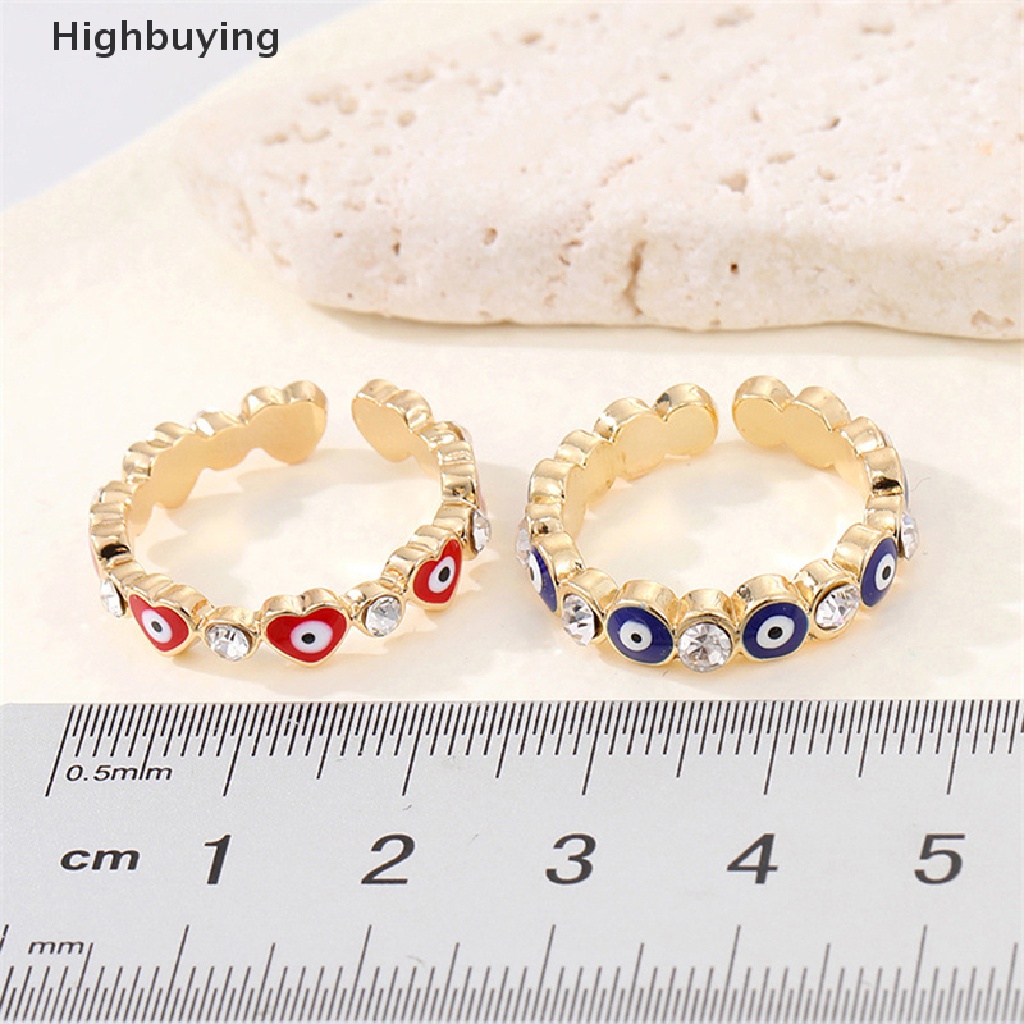 Hbid Cincin Model Terbuka Adjustable Desain Mata Iblis Hias Zircon Untuk Pria / Wanita Glory