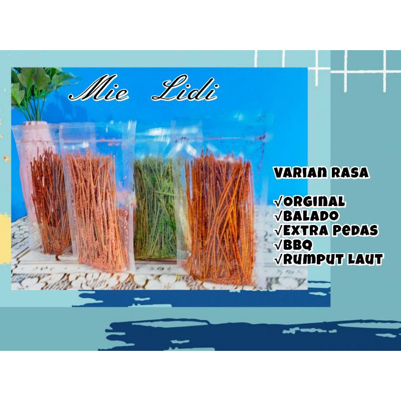 

Mie Lidi/ Lidi-lidian/ Mie Lidi Jadul/ Mie lidi Gepeng 35gr