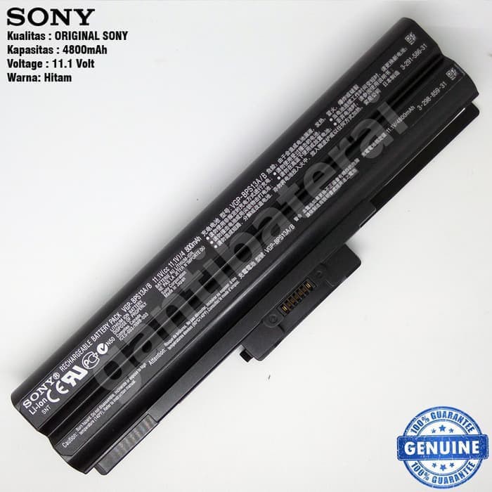 Original Baterai Sony VGP-BP13, VGP-BPS13/Q, VGN-SR, VGN-CS, VGC-M