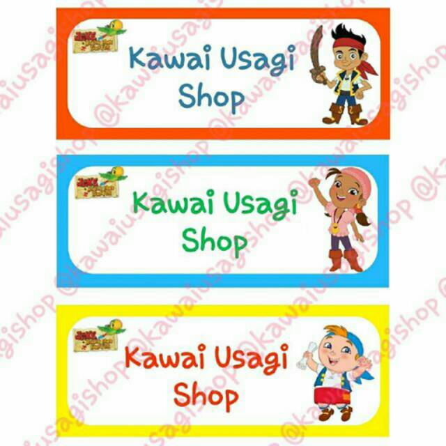 

Stiker label nama sticker Jake and the never land pirates seri A