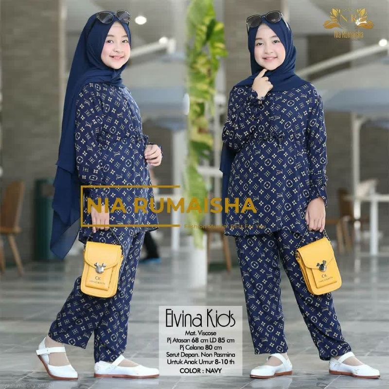 One set rayon anak perempuan tanggung 10 tahun setelan tie dye anak panjang motif pita kupu setelan 