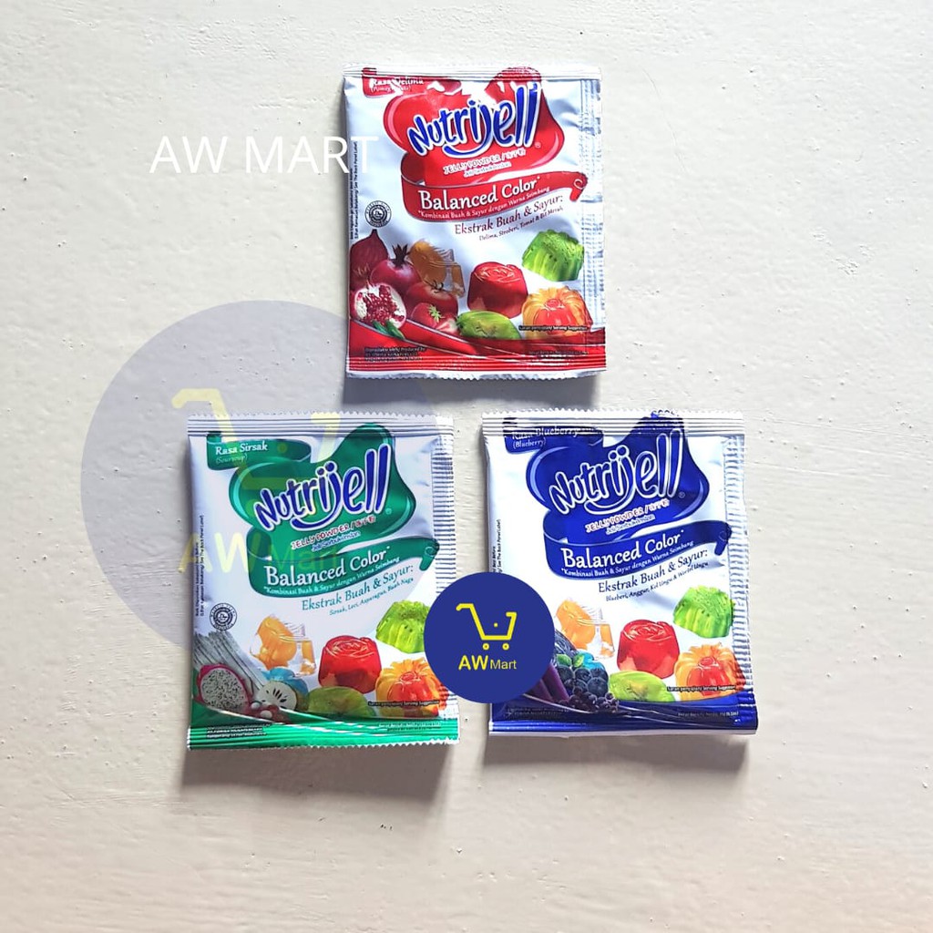 NUTRIJELL 10/15 GRAM - JELLY  SERBUK INSTANT - ALL VARIAN - BLUEBERRY, DLL