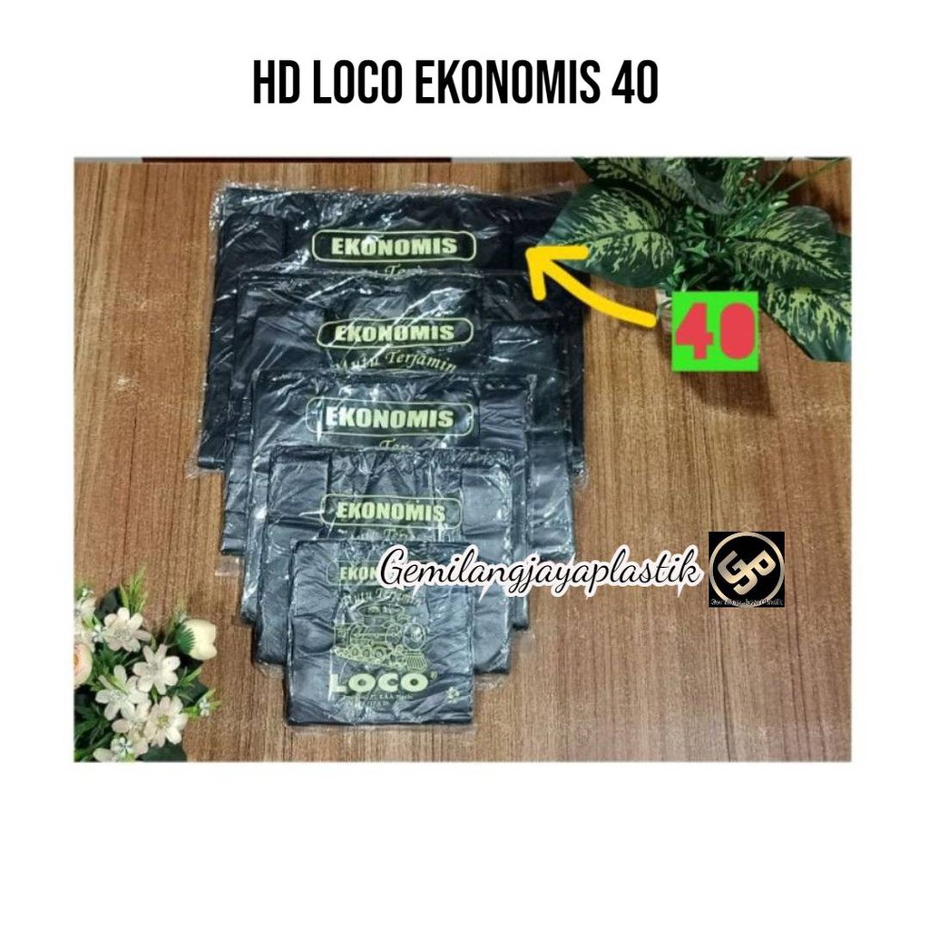 Kantong Plastik LOCO Hitam Ekonomis Uk 40 Isi 50 Lembar