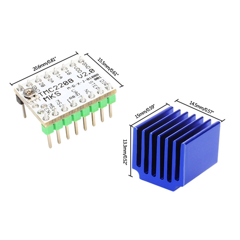 Btsg MC2208 V1.2 Stepstick Stepper Modul Driver Untuk SKR V1.3 V1.4 MKS GENL 3D Printe