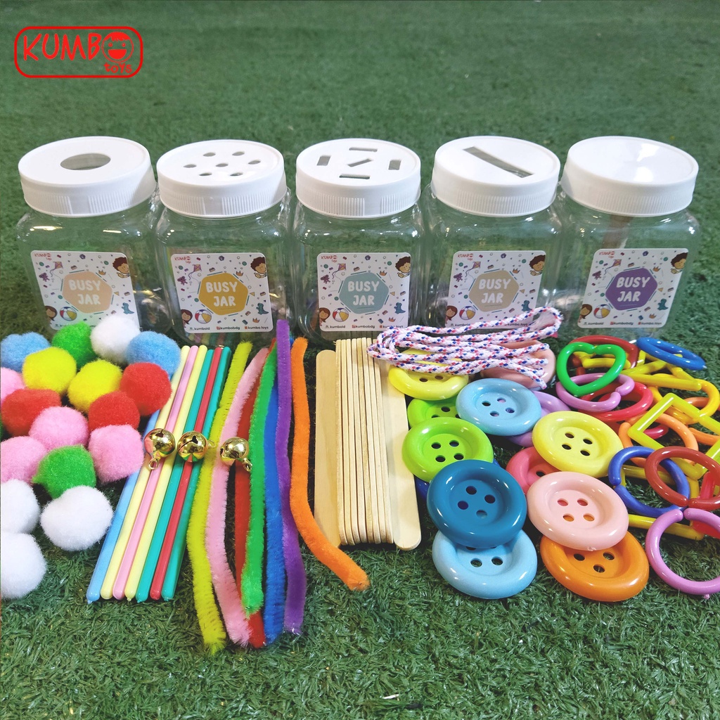 Mainan Montessori Busy Jar Fine Motoric Play Mainan Sensory