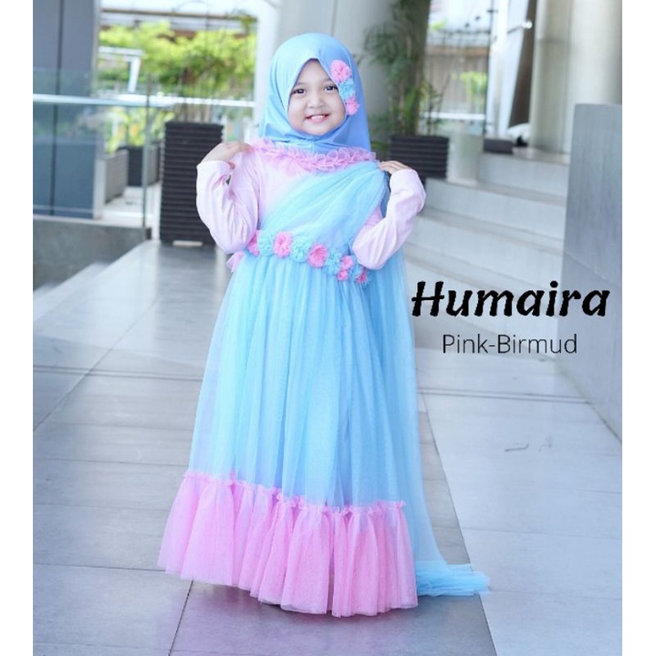 GAMIS TUTU ANAK HUMAIRA / BAJU MUSLIM ANAK PEREMPUAN AQILLA ROK TUTU ISTANA ROKTUTU