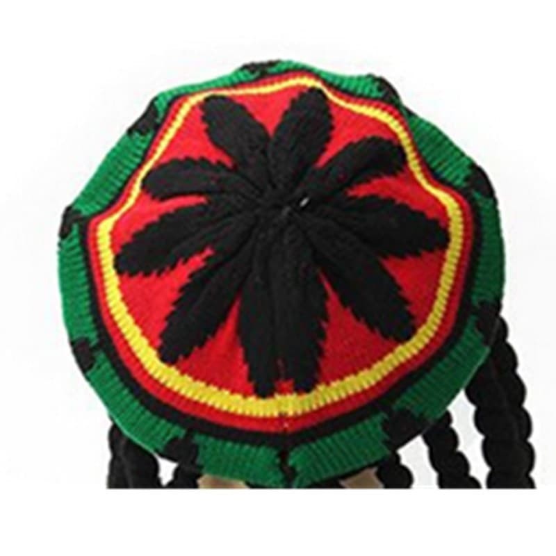 Topi kupluk bob marley reggae rasta sudah termasuk rambut gimbalnya