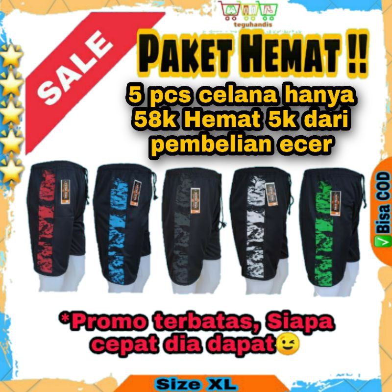 PAY 1 GET 5 XL Celana Pendek Kolor Olahraga Pria Wanita Unisex Training Bola Futsal Fitnes Basket Vo