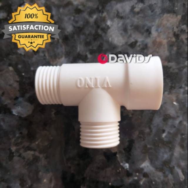 TEE PVC SHOWER CLOSET DRAT LUAR DALAM / TEE FITTING AW PUTIH 1/2&quot; INCH