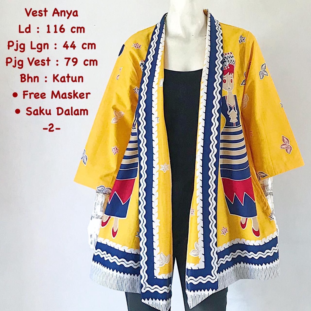 Vest anya#7 batik solo vest karakter vest kerja vest trendy