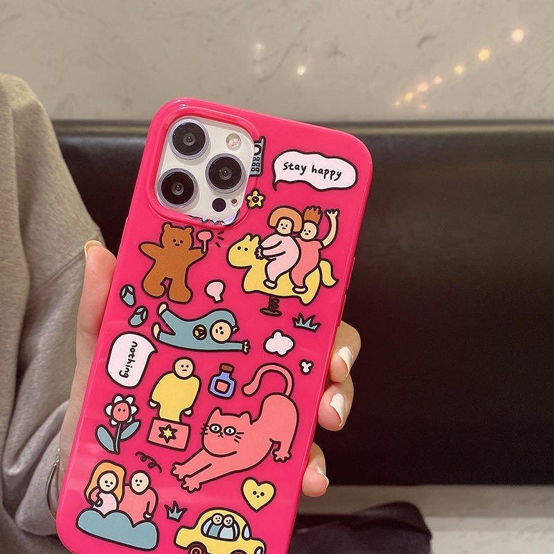 Soft Case Silikon Motif Kartun Beruang Untuk Iphone 14 7 8 Se 2020 7 + 8 PLUS 11 12 13 Mini PRO MAX