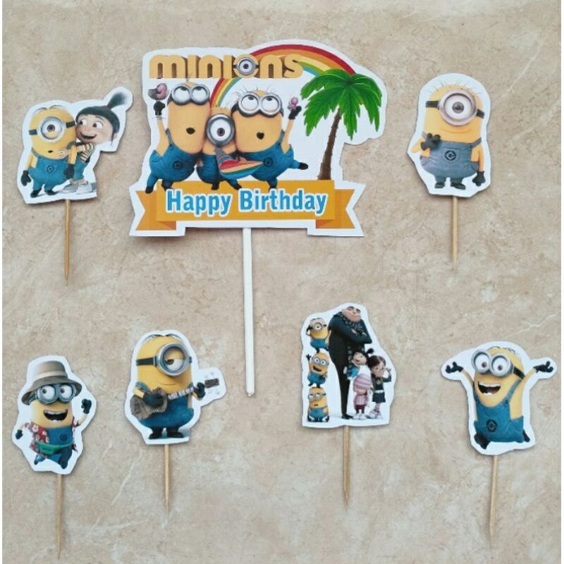 topper hiasan kue ulang tahun & cake karakter Minion Minions