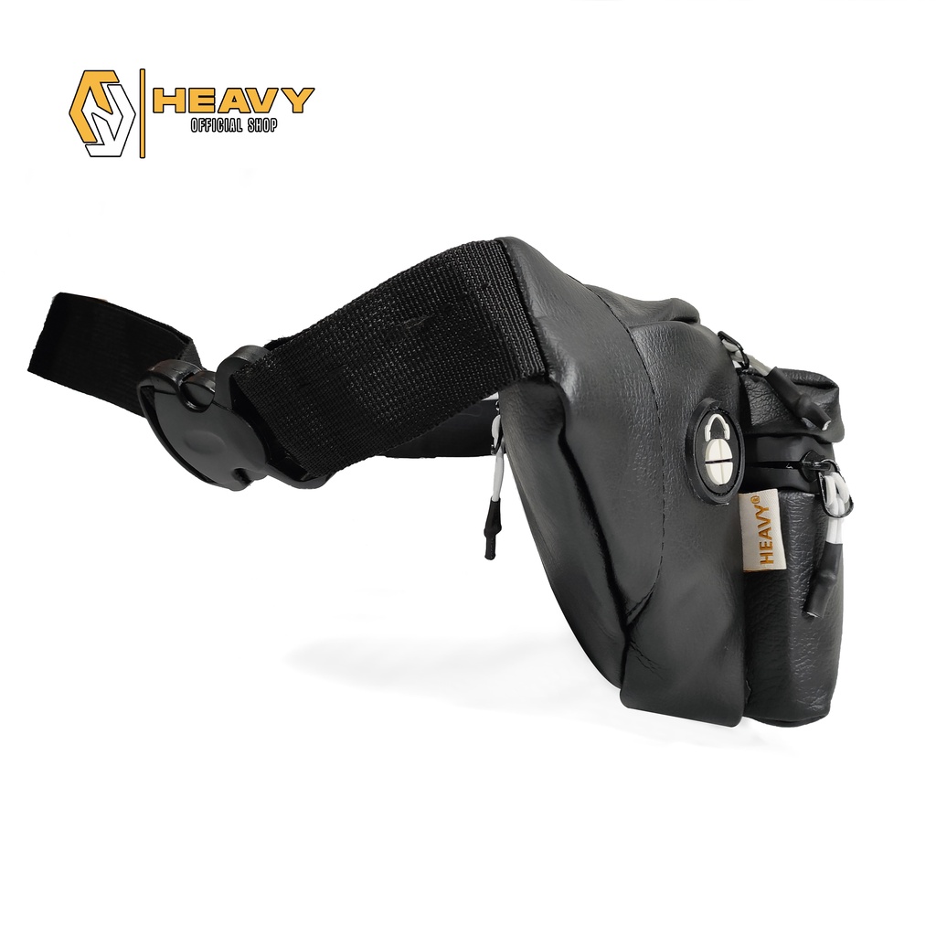 Tas Pinggang Kulit Sintetis PU. Leather Waistbag Original Heavy.bag - Waistbag pria/wanita