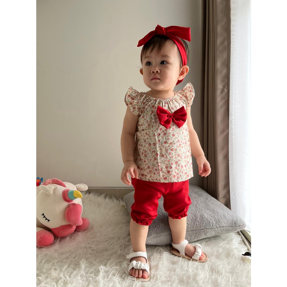 HARPER CLOWN Premium Katun Jepang Baju setelan rok bunga pergi lucu fashion anak bayi cewe perempuan murah Kayle