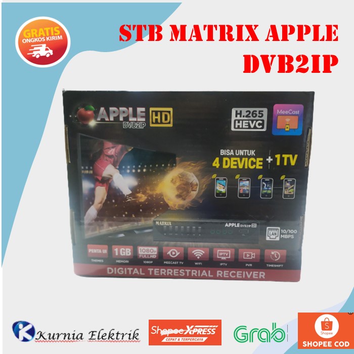 RK STB MATRIX APPLE TERBARU DVB2IP/SET TOP BOX TV DIGITAL MATRIX MERAH BERGARANSI RESMI