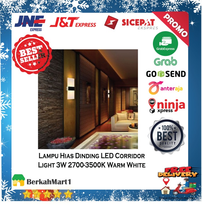 Terlaris Lampu Hias Dinding Kamar LED Corridor Light 3W Warm White