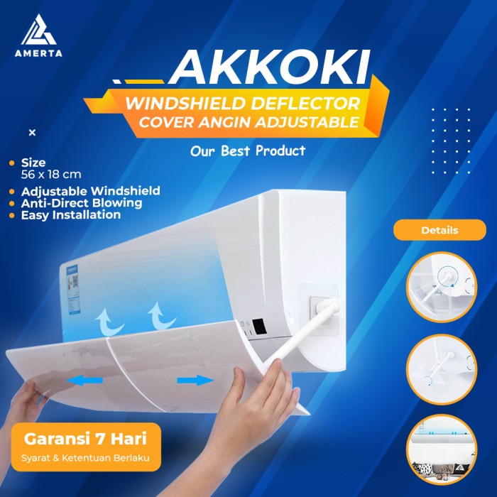 AKKOKI Cover Angin Talang  AC Reflector Adjustable Windshield