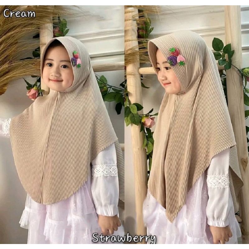 HIJAB ANAK PLISKET 3-10 Thn||Jilbab Instan Plisket Anak