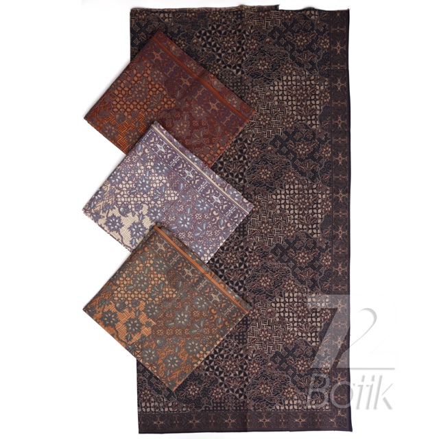 KAIN BATIK KATUN Premium Motif Sekar Jagad Warna Hitam Item Black 725052 Cap 72 Jarik Jarit Samping Kebat Panjang Batik Katun Modern Premium Bahan Seragam Batik Pernikahan Kantor Keluarga Murah Kamen Jadi Batik Bali Lembaran