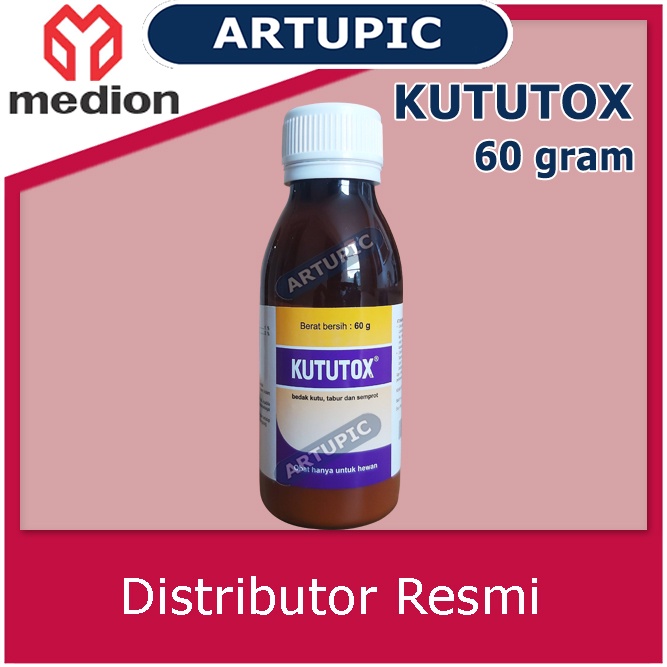 Kututox Spray 60 gram Obat bedak kutu semprot tabur basmi kutu caplak parasit Hewan