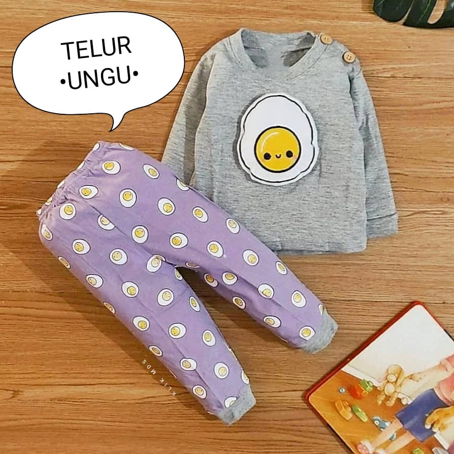 Klik Mds Baju Tidur Anak Bayi Usia 2-15 Bulan Motif Boneka Telur Piyama Anak