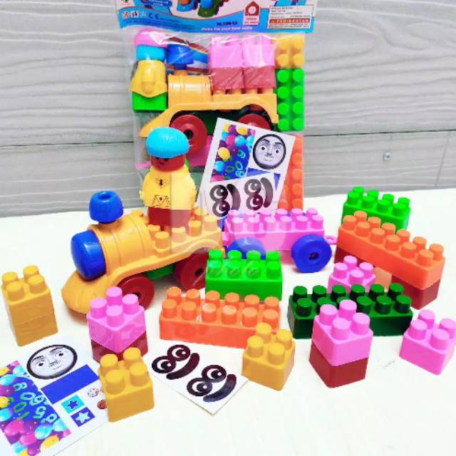 Jual MAINAN BLOCK BLOCKS SET KERETA RODA LENGKAP MAINAN EDUKASI PUZZLE