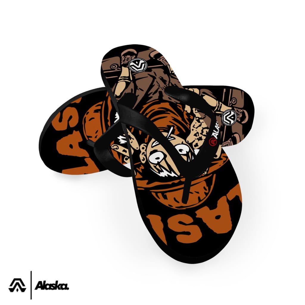 Sandal Jepit Pria Distro Kekinian terbaru termurah - Sandal Jepit Pria Printing Merk ALASKA