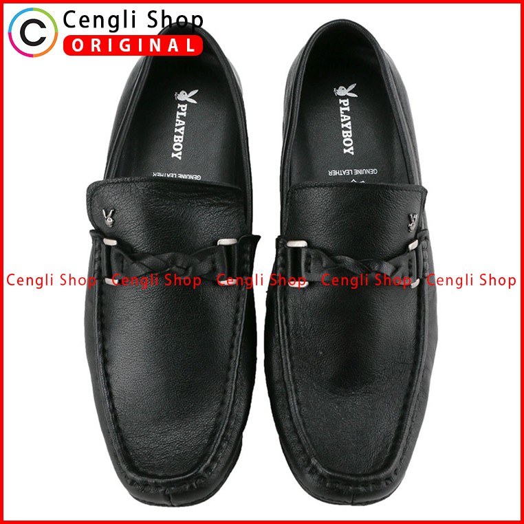 PLAYBOY SEPATU PANSUS LOAFER KULIT PRIA ORIGINAL TERBARU HITAM PL43